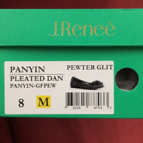J Renee Pewter Glitter Flats Size 8 - Picture 3 of 7